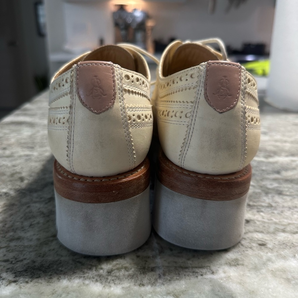 The Office of Angela Scott Miss Lucy Derby Cream Oxfords Platform Size 37 EUC - Picture 4 of 8